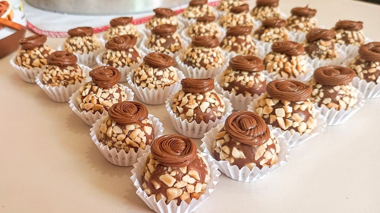 Doce artesanal - Brigadeiro Ferrero Rocher da Saluk Doces